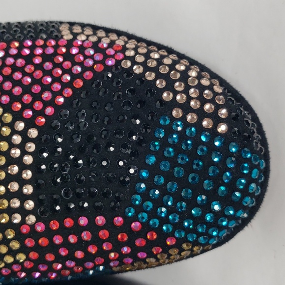 L'AMOUR DES PIEDS CORREZE STONE EMBELLISHMENT BLK SUEDE WEDGES SHOES 10 M MINT - Picture 8 of 14